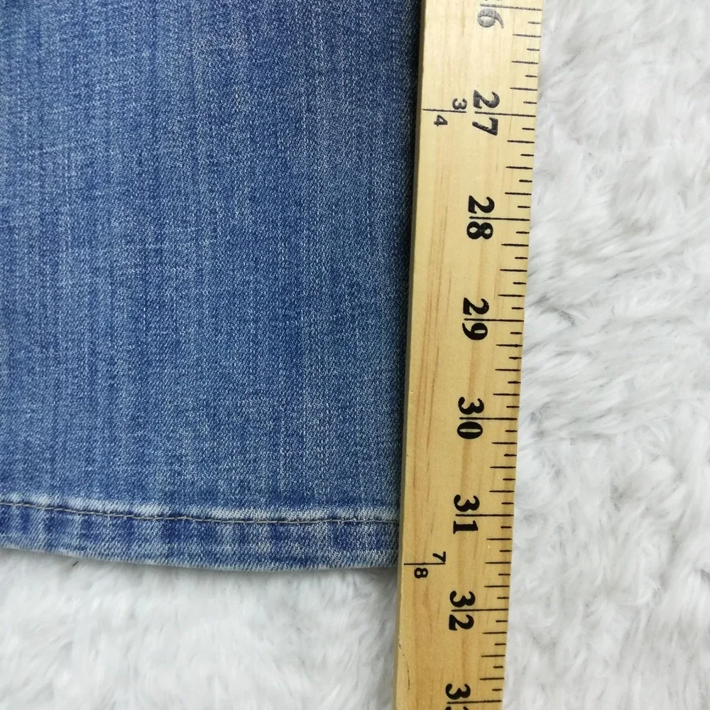 Lee Womens Jeans Straight Leg Relaxed Fit Blue‎ Denim Mid Light Wash Long 12L